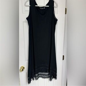 Nina Leonard Black Asymmetrical Dress Size 2X
